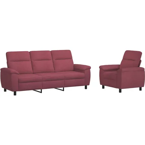vidaXL Ensemble de Canapés 2 pcs Bordeaux Tissu – 296584 – image 1