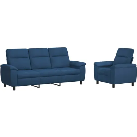 vidaXL Ensemble de Canapés 2 pcs Bleu Tissu – 296638 – image 1