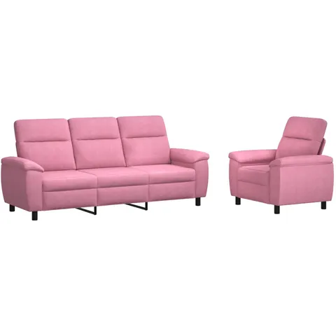 vidaXL Ensemble de Canapés 2 pcs Rose Tissu – 296676 – image 1