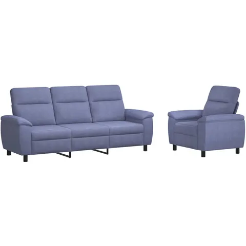 vidaXL Ensemble de Canapés 2 pcs Bleu denim Tissu – 296683 – image 1