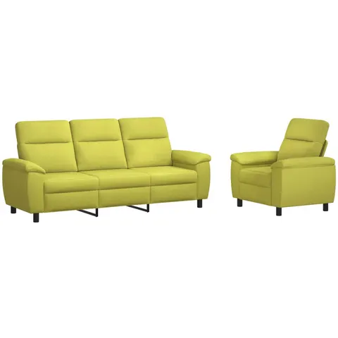 vidaXL Ensemble de Canapés 2 pcs Vert clair Tissu – 296720 – image 1