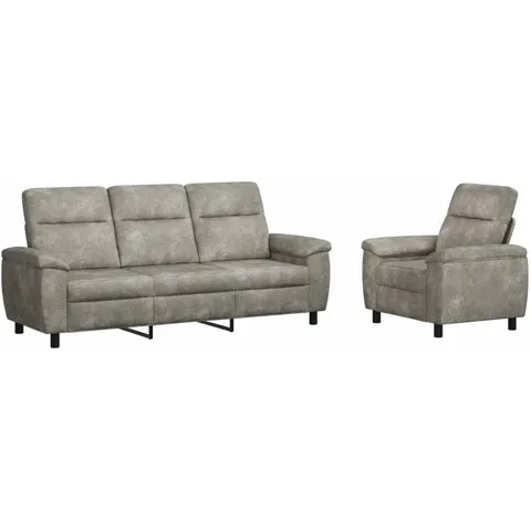 vidaXL Ensemble de Canapés 2 pcs Gris clair Simili daim – 296751 – image 1