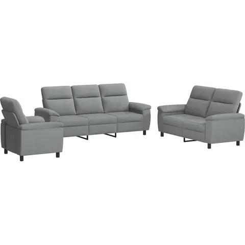 vidaXL Ensemble de Canapés 3 pcs Gris clair Tissu – 296782 – image 1