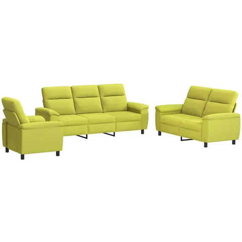 vidaXL Ensemble de Canapés 3 pcs Vert clair Tissu – 296959 – image 1