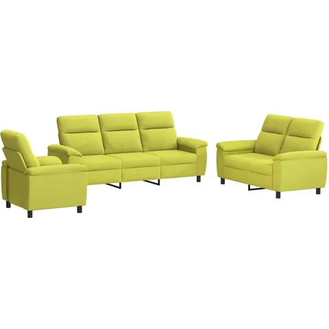 vidaXL Ensemble de Canapés 3 pcs Vert clair Tissu – 297185 – image 1