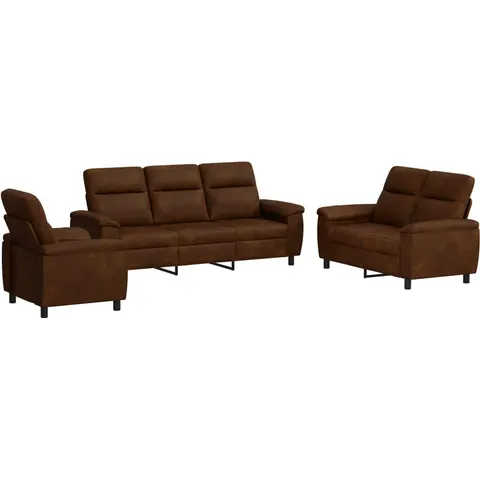 vidaXL Ensemble de Canapés 3 pcs Vert armée Simili daim – 297239 – image 1