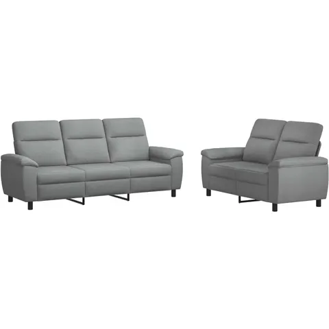 vidaXL Ensemble de Canapés 2 pcs Gris clair Tissu – 297246 – image 1