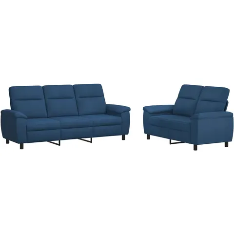 vidaXL Ensemble de Canapés 2 pcs Bleu Tissu – 297321 – image 1