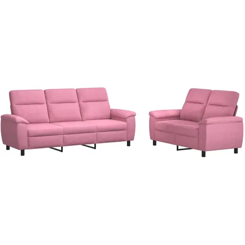 vidaXL Ensemble de Canapés 2 pcs Rose Tissu – 297369 – image 1