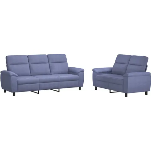 vidaXL Ensemble de Canapés 2 pcs Bleu denim Tissu – 297376 – image 1