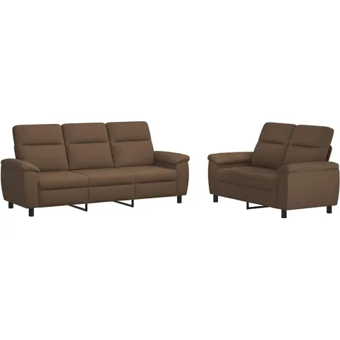 vidaXL Ensemble de Canapés 2 pcs Marron Tissu – 297383 – image 1