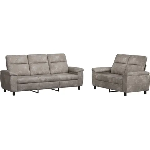 vidaXL Ensemble de Canapés 2 pcs Gris clair Simili daim – 297444 – image 1