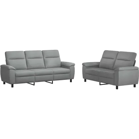 vidaXL Ensemble de Canapés 2 pcs Gris clair Tissu – 297475 – image 1