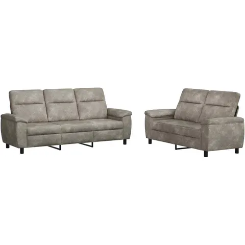 vidaXL Ensemble de Canapés 2 pcs Gris clair Simili daim – 297673 – image 1