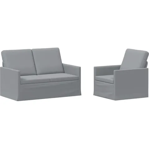 vidaXL Ensemble de Canapés 2 pcs Gris clair Tissu – 319849 – image 1
