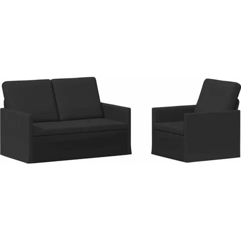 vidaXL Ensemble de Canapés 2 pcs Noir Tissu – 319863 – image 1