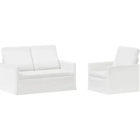 vidaXL Ensemble de Canapés 2 pcs Blanc Tissu – 319948 – image 1