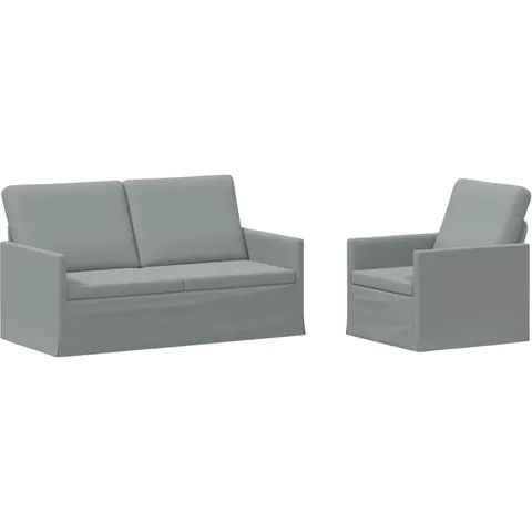 vidaXL Ensemble de Canapés 2 pcs Gris clair Tissu – 319986 – image 1