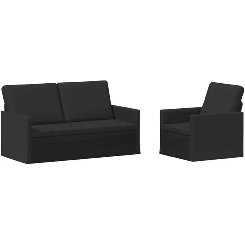 vidaXL Ensemble de Canapés 2 pcs Noir Tissu – 320005 – image 1