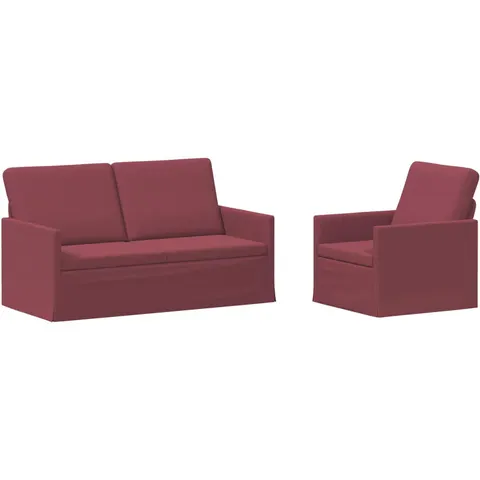 vidaXL Ensemble de Canapés 2 pcs Bordeaux Tissu – 320012 – image 1