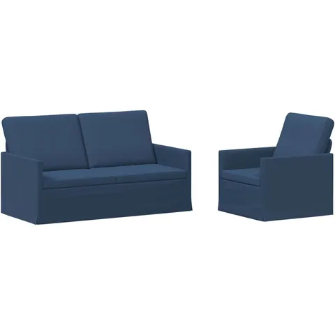 vidaXL Ensemble de Canapés 2 pcs Bleu Tissu – 320067 – image 1