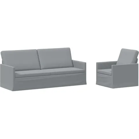 vidaXL Ensemble de Canapés 2 pcs Gris clair Tissu – 320128 – image 1