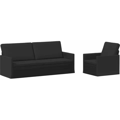 vidaXL Ensemble de Canapés 2 pcs Noir Tissu – 320142 – image 1