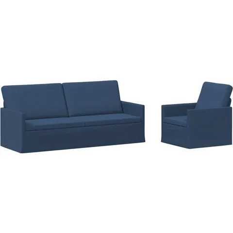 vidaXL Ensemble de Canapés 2 pcs Bleu Tissu – 320203 – image 1