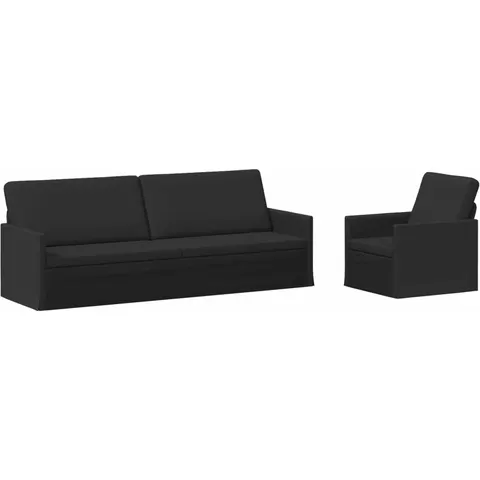 vidaXL Ensemble de Canapés 2 pcs Noir Tissu – 320289 – image 1