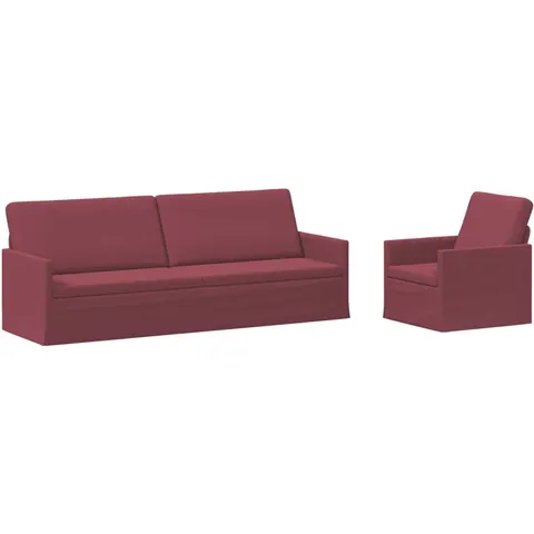 vidaXL Ensemble de Canapés 2 pcs Bordeaux Tissu – 320296 – image 1