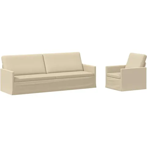 vidaXL Ensemble de Canapés 2 pcs Crème Tissu – 320333 – image 1