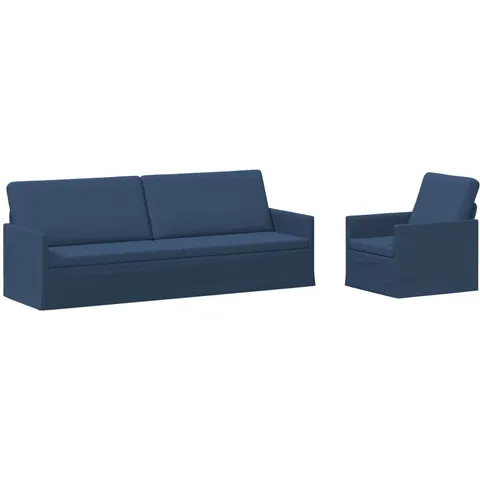 vidaXL Ensemble de Canapés 2 pcs Bleu Tissu – 320340 – image 1