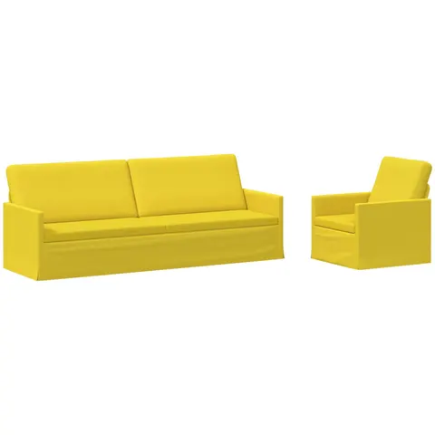 vidaXL Ensemble de Canapés 2 pcs Jaune clair Tissu – 320357 – image 1