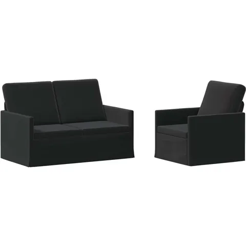 vidaXL Ensemble de Canapés 2 pcs Noir Velours (V) – 320463 – image 1