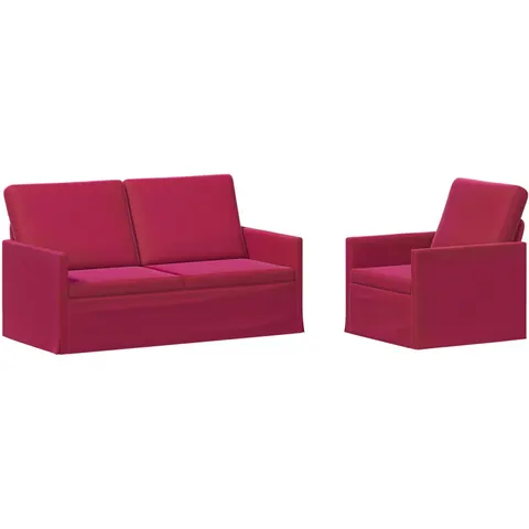 vidaXL Ensemble de Canapés 2 pcs Bordeaux Velours (V) – 320586 – image 1