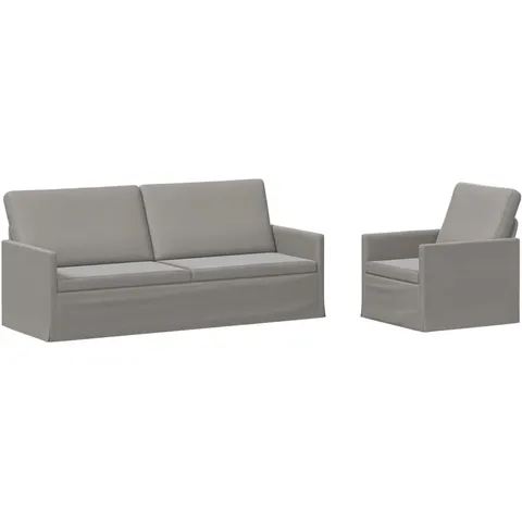 vidaXL Ensemble de Canapés 2 pcs Gris clair Velours (V) – 320661 – image 1
