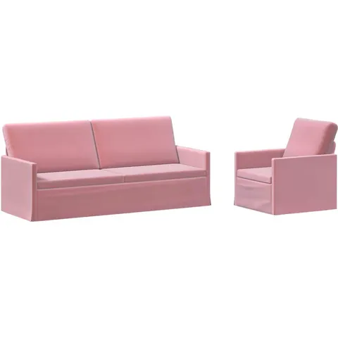 vidaXL Ensemble de Canapés 2 pcs Rose Velours (V) – 320708 – image 1