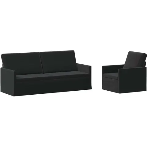 vidaXL Ensemble de Canapés 2 pcs Noir Velours (V) – 320722 – image 1