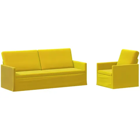 vidaXL Ensemble de Canapés 2 pcs Jaune Velours (V) – 320739 – image 1