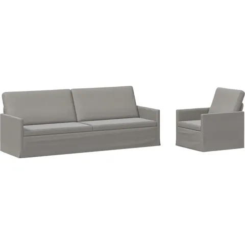vidaXL Ensemble de Canapés 2 pcs Gris clair Velours (V) – 320791 – image 1