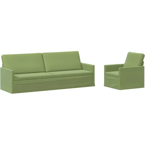 vidaXL Ensemble de Canapés 2 pcs Vert clair Velours (V) – 320821 – image 1