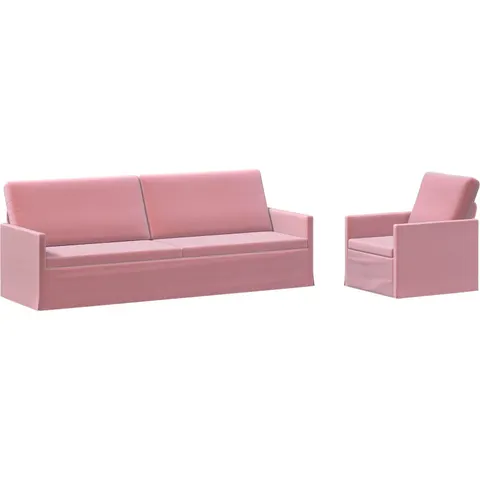 vidaXL Ensemble de Canapés 2 pcs Rose Velours (V) – 320838 – image 1