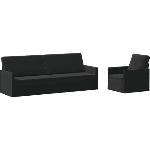 vidaXL Ensemble de Canapés 2 pcs Noir Velours (V) – 320852 – image 1