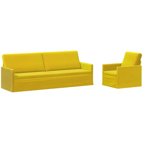 vidaXL Ensemble de Canapés 2 pcs Jaune Velours (V) – 320869 – image 1