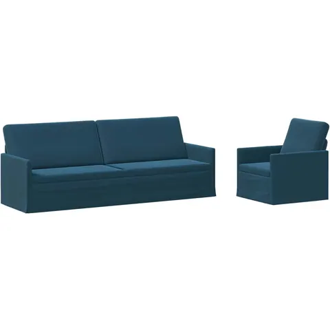 vidaXL Ensemble de Canapés 2 pcs Bleu Velours (V) – 320883 – image 1