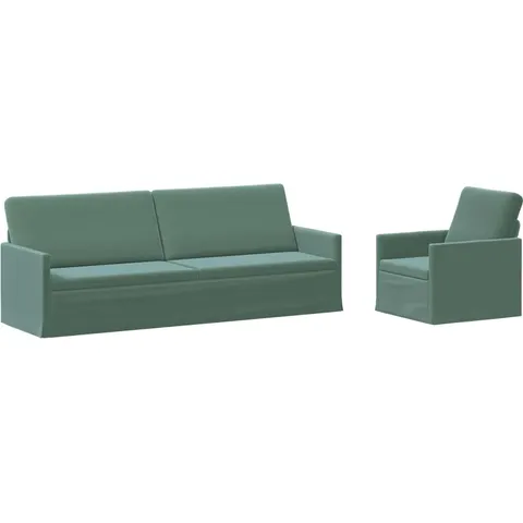 vidaXL Ensemble de Canapés 2 pcs Vert Mer Velours (V) – 320906 – image 1