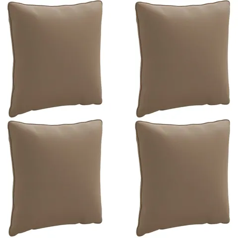 vidaXL Coussin de dos PUTTEN 4 pc 100 % polyester Taupe – 419556 – image 1