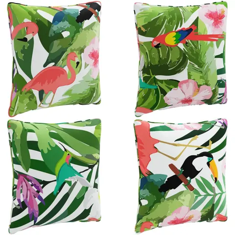 vidaXL Coussin de dos PUTTEN 4 pc 100 % polyester Multicolore – image 1