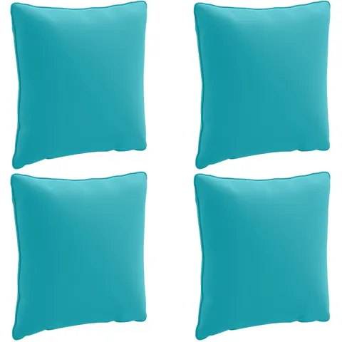vidaXL Coussin de dos PUTTEN 4 pc 100 % polyester Turquoise – image 1