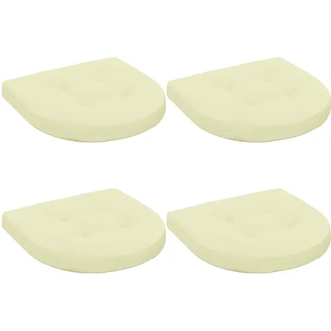 vidaXL Coussins de siège 4 pièces 4 pc 100 % polyester Crème – 421702 – image 1